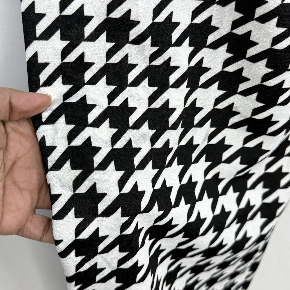Chicme XL Houndstooth Flare Pants High Waist Stretch Black White Retro - Picture 13 of 16